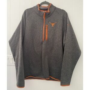 Texas Longhorns NCAA Columbia Canyon Point 1/2 Zip Fleece Pullover Gray Size XL